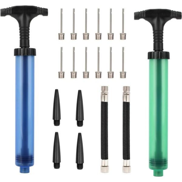 2 Pack Ball Pump Set with 12 Needles, 4 Nozzle, 2 Extension Hose